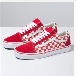 Red checkered Vans